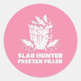 Vinter Kräppafiske Slab Hunter Runt Klistermärke