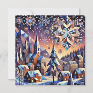 Vinter Kväll Konst Julkort