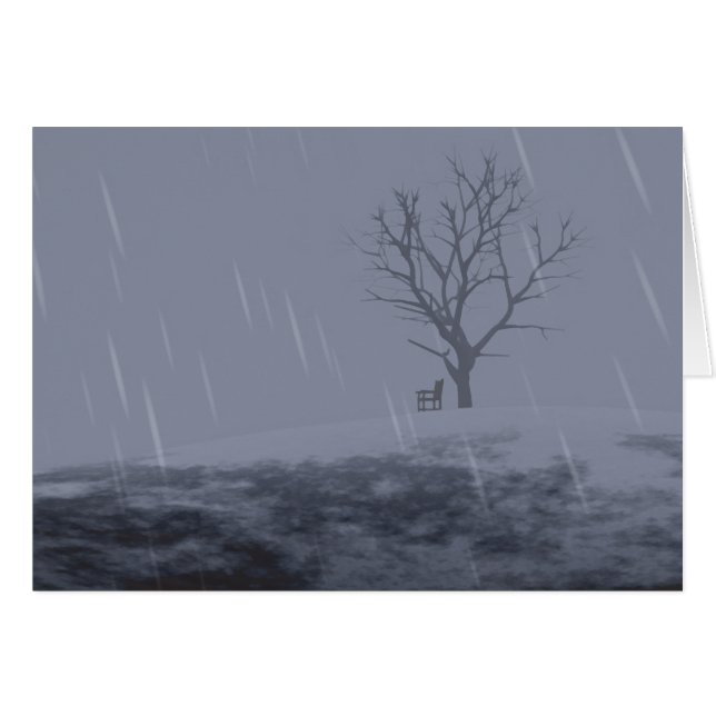 Vinter-kylkort Hälsningskort (Framsidan Horizontal)