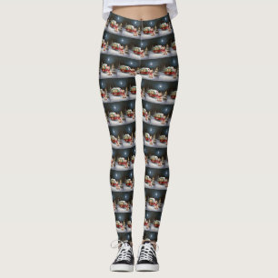 Vinter Labrador Karavan Juläventyr Leggings