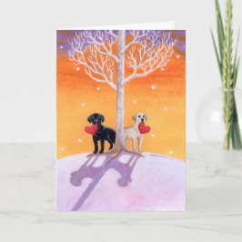 Vinter Labradors Målning Kort