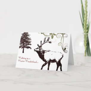 Vinter Land Elk Glad helg jul Kort