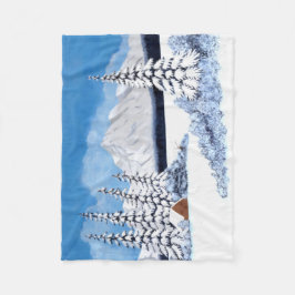 Vinter Liten Flanellfilt Snöig Fleecefilt