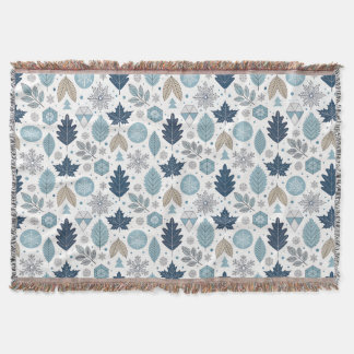 Vinter-Löv och Snö former - tunt vridsvanket Filt