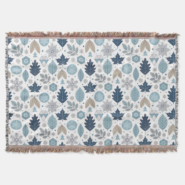 Vinter-Löv och Snö former - tunt vridsvanket Filt (Framsidan)