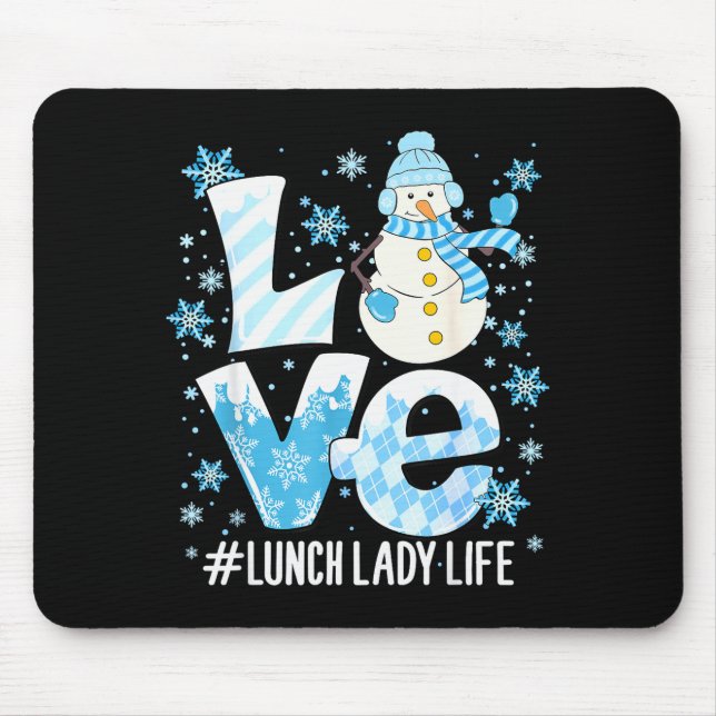 Vinter Lunchtjänsteflicka Kärlek Snöman Lunchtjäns Musmatta (Framsidan)