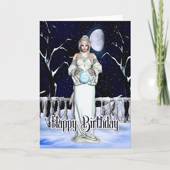 Vinter Magic Birthday Card Kort (Framsida)