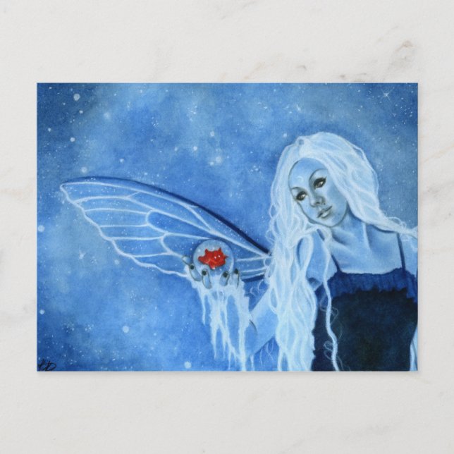 Vinter Magic Fairy Postcard Vykort (Framsida)