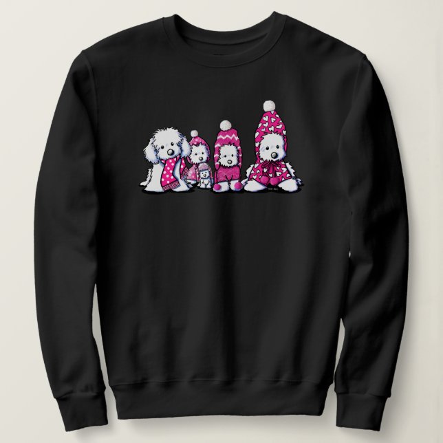 Vinter Malteser i rosa T Shirt (Design framsida)