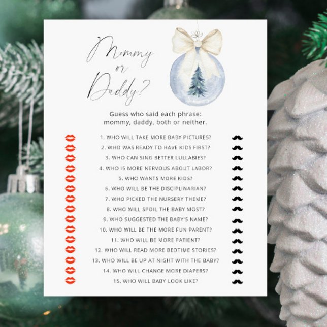 Vinter Mamma eller pappa Baby shower spel (Skapare uppladdad)