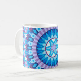Vinter Mandala Blå Geometrisk Snöflinga Mysig Pres Kaffemugg