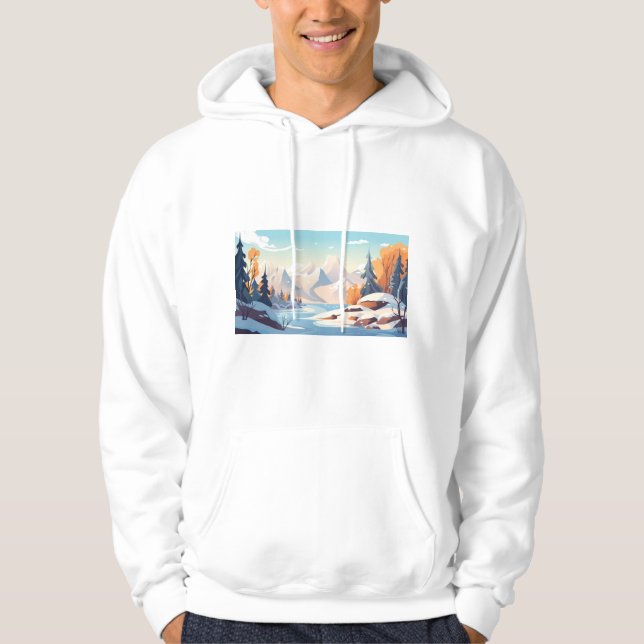 Vinter med snöskog hoodie (Framsida)