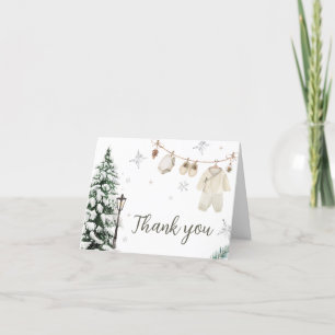 Vinter Merry Little Barnkläders Baby Shower Tack Kort