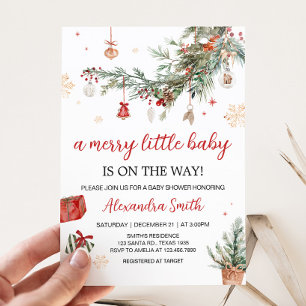 Vinter Merry Little jul Baby Shower Inbjudningar