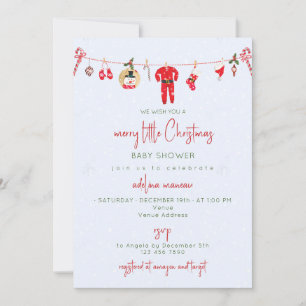 Vinter Merry Little jul Boy Baby Shower Inbjudningar