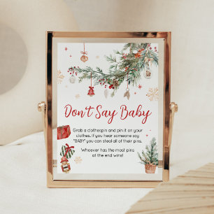 Vinter Merry Little jul Säg inte Baby Poster