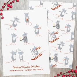 Vinter Mice Julkort