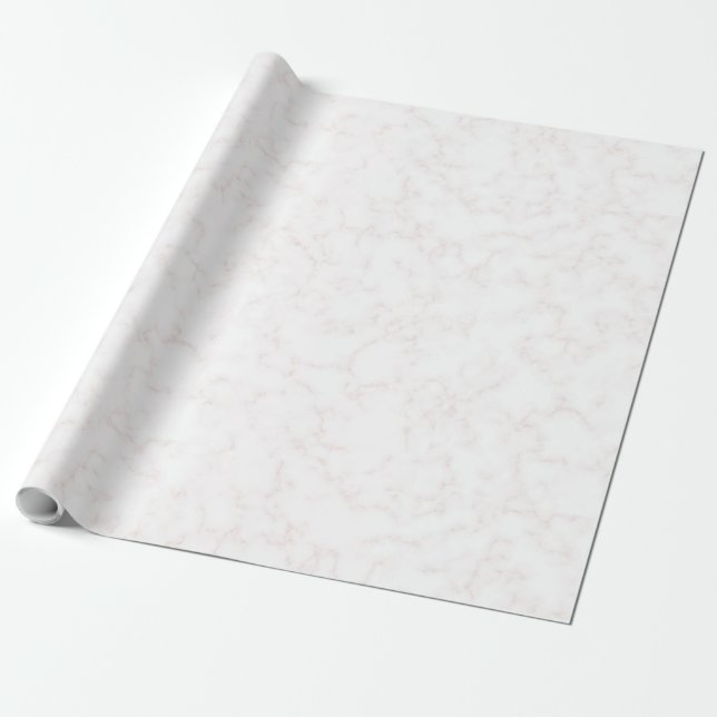 Vinter Modern Elegant Vit och Ljust Rosa Marmor Presentpapper (Utrullad)