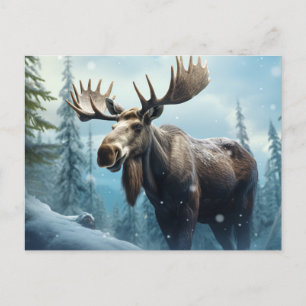 Vinter Moose Helg Vykort
