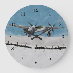 Vinter Mosquito 1944 Vägglås Stor Klocka