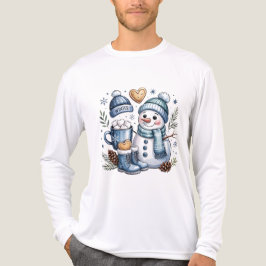 Vinter mysig snöman t shirt