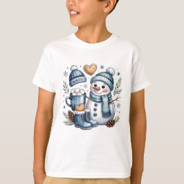 Vinter mysig snöman t shirt