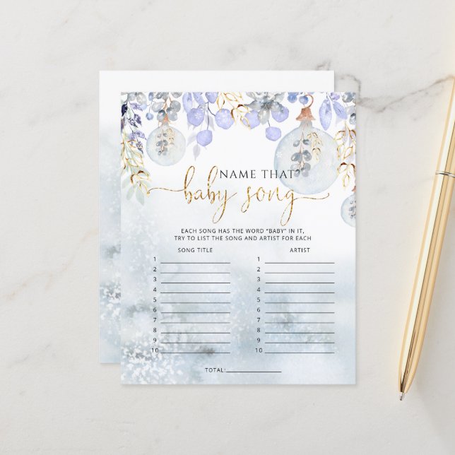 Vinter Namn den där sång babyduschspelet (Fram/Back In Situ)