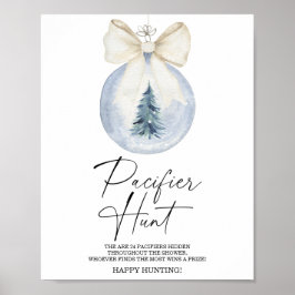 Vinter nappflaskjakt baby shower spel affisch