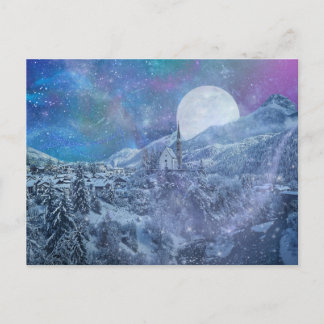 Vinter Natt Helg Vykort