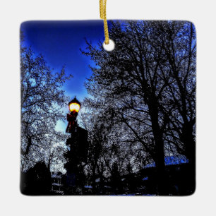 Vinter Natt Julgransprydnad Keramik