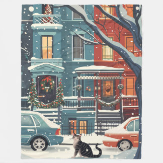 Vinter New York retro Fleecefilt