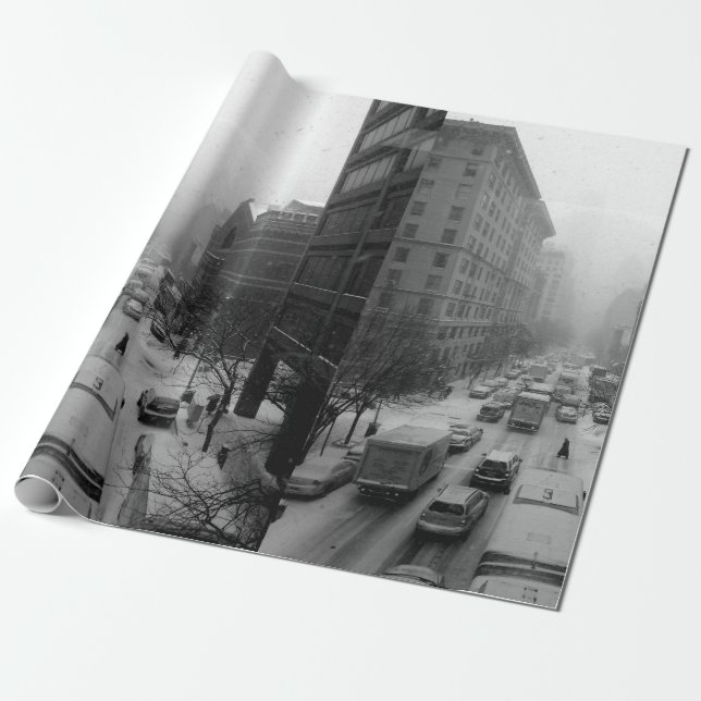 Vinter NYC Presentpapper (Utrullad)