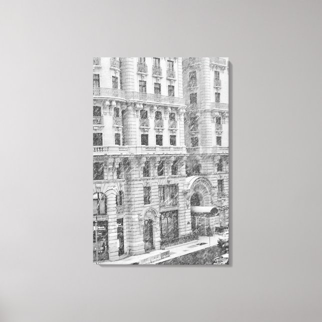 Vinter NYC Upper West Side Fotografi på duk Canvastryck (Framsida)