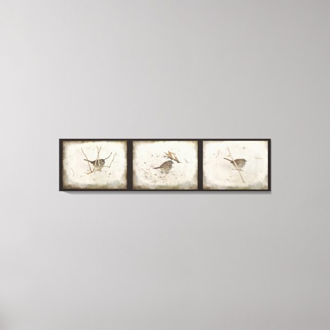 Vinter och Sparrow Canvastryck (Framsida)