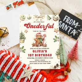 Vinter Oenderful Grönt jul Cookie Birthday Inbjudningar