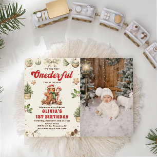 Vinter Oenderful Grönt jul Cookie Birthday Inbjudningar