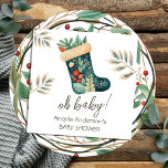 Vinter Oh Baby, julklapp för babykläder Pappersservett<br><div class="desc">Vinterfärgen Hej Baby-skogshuggen Vinterfärgseliten -  julstuga "Bebisen". Underbar för vintersäsongen. Låt oss bygg något unikt för din babydusch party! Anpassningsbar,  personlig,  redigerbar nedladdning,  vattenfärg,  vinter,  jul,  lager,  helgdag. vismbild</div>