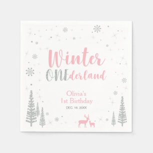Vinter Onederland 1:a födelsedagspartyt servett