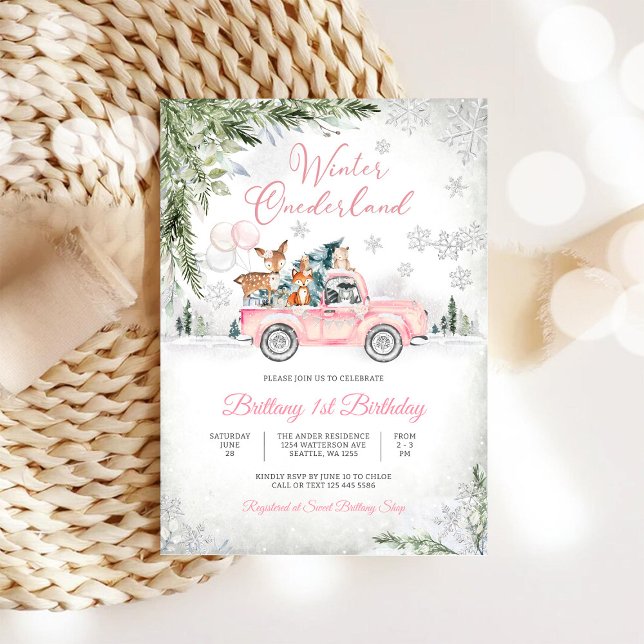 Vinter Onederland 1-års inbjudan (Skapare uppladdad)