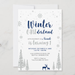 Vinter Onederland 1-års inbjudan - Pojke