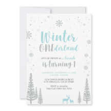 Vinter Onederland 1-års inbjudan - Pojke