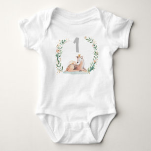Vinter Onederland 1-årsdag Hjort Tröja Romper