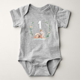 Vinter Onederland 1-årsdag Hjort Tröja Romper