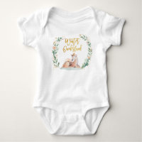 Vinter Onederland 1-årsdag Hjort Tröja Romper