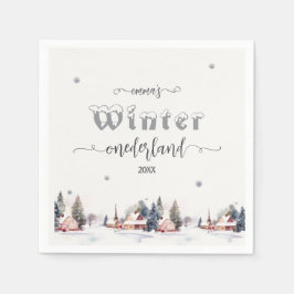 Vinter onederland 1-årsdag pappersservett