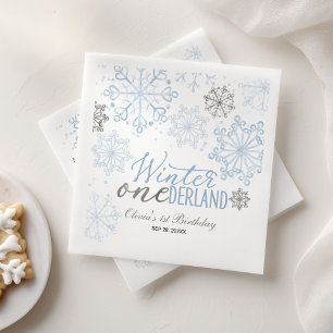 Vinter Onederland 1-årsdag Pappersservett