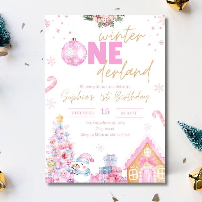 Vinter Onederland Birthday bjudande, jul Inbjudningar (Skapare uppladdad)