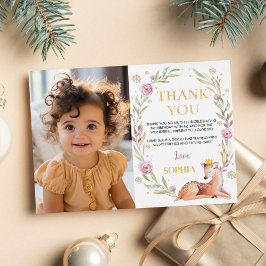 Vinter Onederland Birthday Photo Tackyou Card Tack Kort