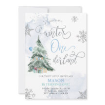 Vinter Onederland blå pojke 1-årsdag