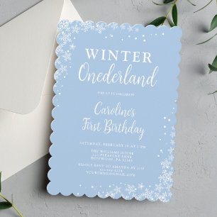 Vinter Onederland Boy First Birthday-inbjudan Inbjudningar